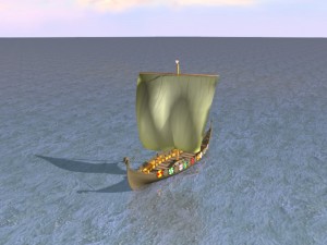 Navire Viking, le Gokstad 3D Model Screenshot / Render