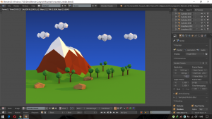 Low Ploy Environment Scene 3D Model Screenshot / Render